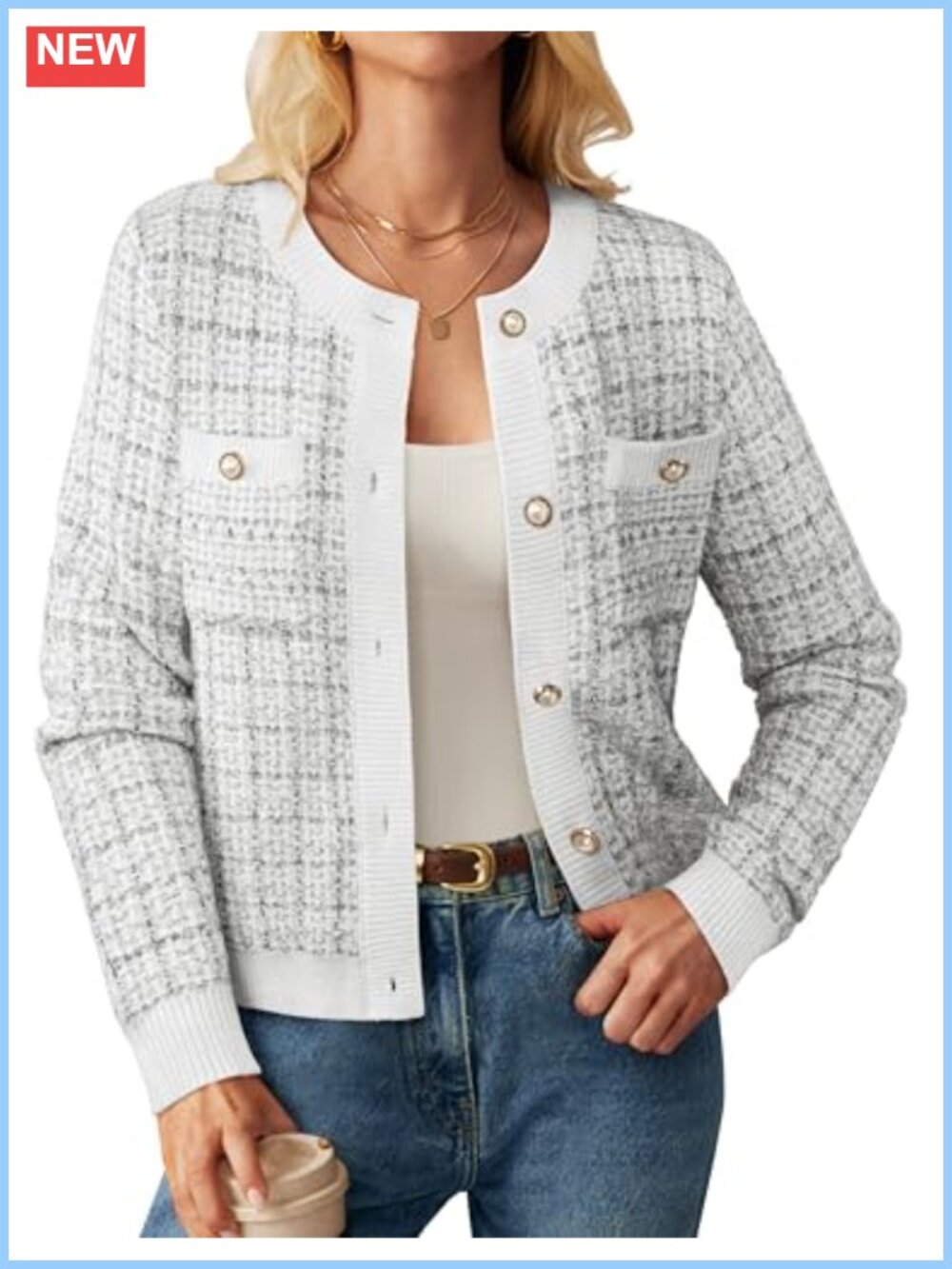 Textured Knit Button Front Cardigan Sweater with Pockets